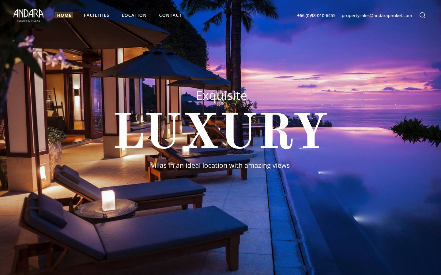 Andara Resort & Villas · HOMEPAGE_SCREENSHOT