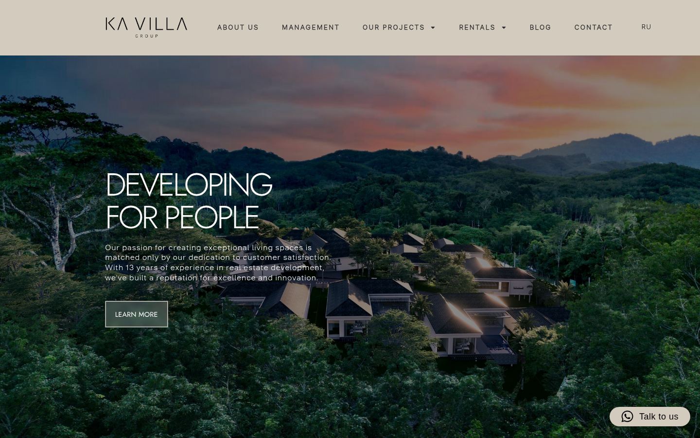 KA Villa Group · HOMEPAGE_SCREENSHOT